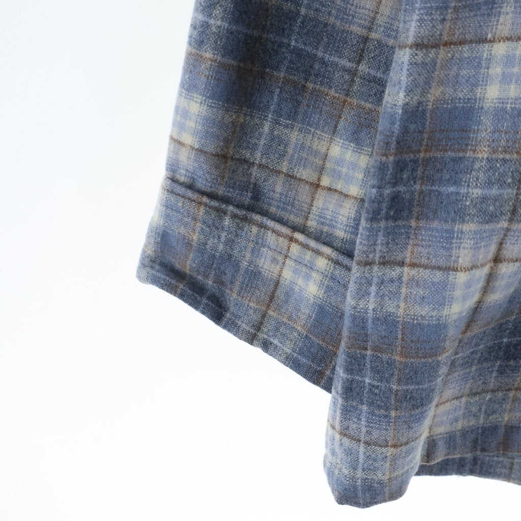 PENDLETON(ペンドルトン) 70S VINTAGE L/S PLAID BOARD SHIRT ヴィンテージ シャドー チェック柄 長袖ウールボードシャツ グレー/ブルー