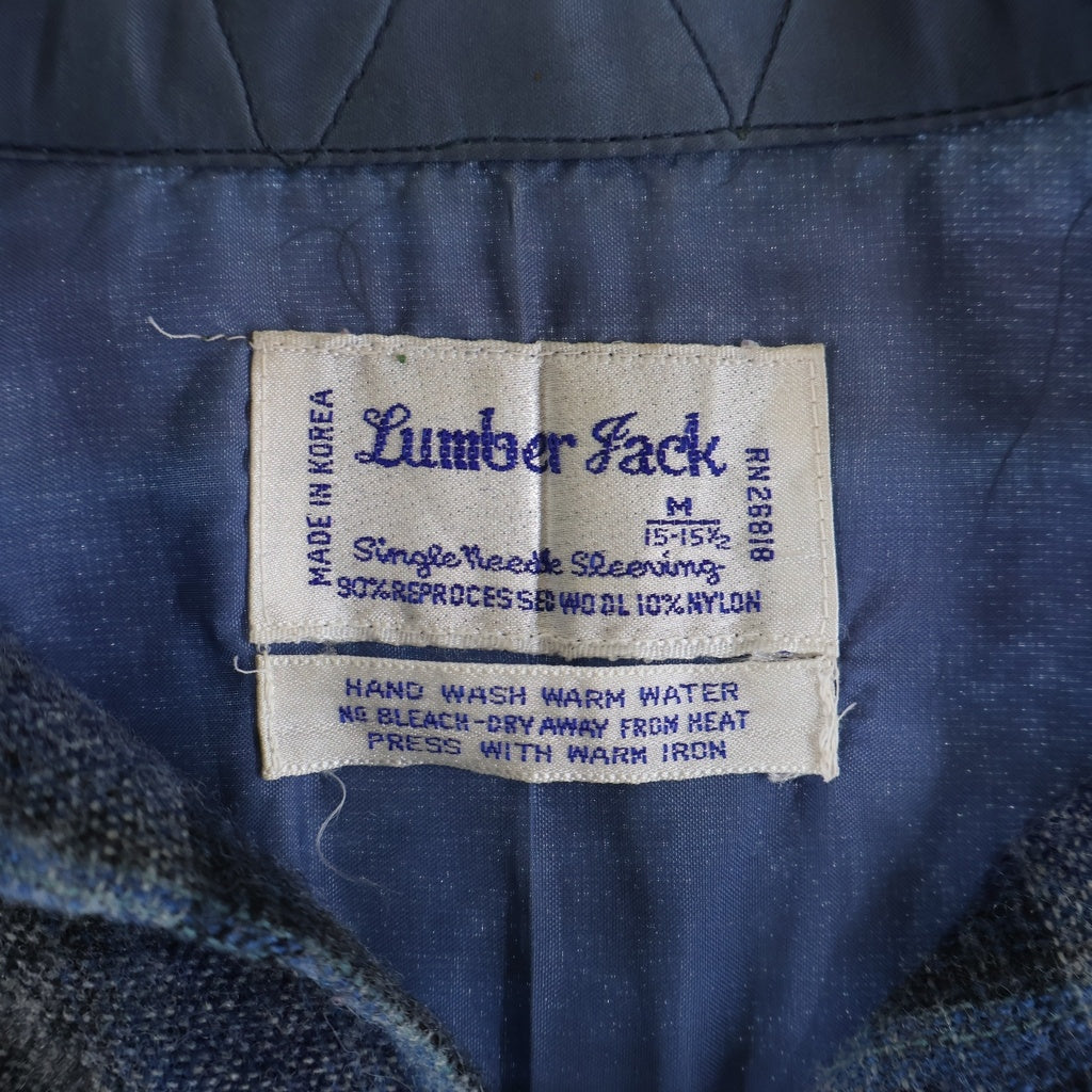 VINTAGE(ヴィンテージ) 70S LUMBER JACK L/S PLAID BOARD SHIRT ヴィンテージシャドー チェック柄 長袖ウールボードシャツ ネイビー/ブルー