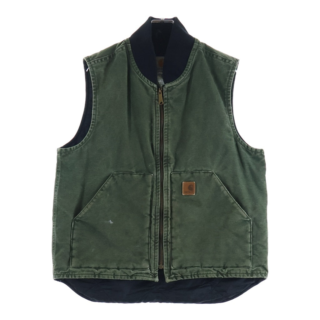 CARHARTT(カーハート) 裏地キルティング ダック地 ジップアップワークベスト カーキ V02 CYP