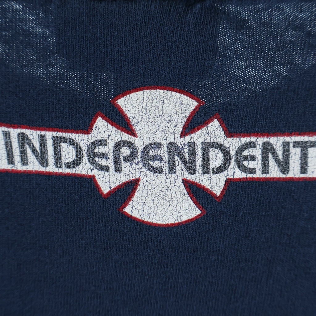 VINTAGE(ヴィンテージ) 90S VINTAGE INDEPENDENT L/S TEE ヴィンテージ インディペンデント アームロゴプリントTシャツ 長袖クルーネックカットソー ネイビー