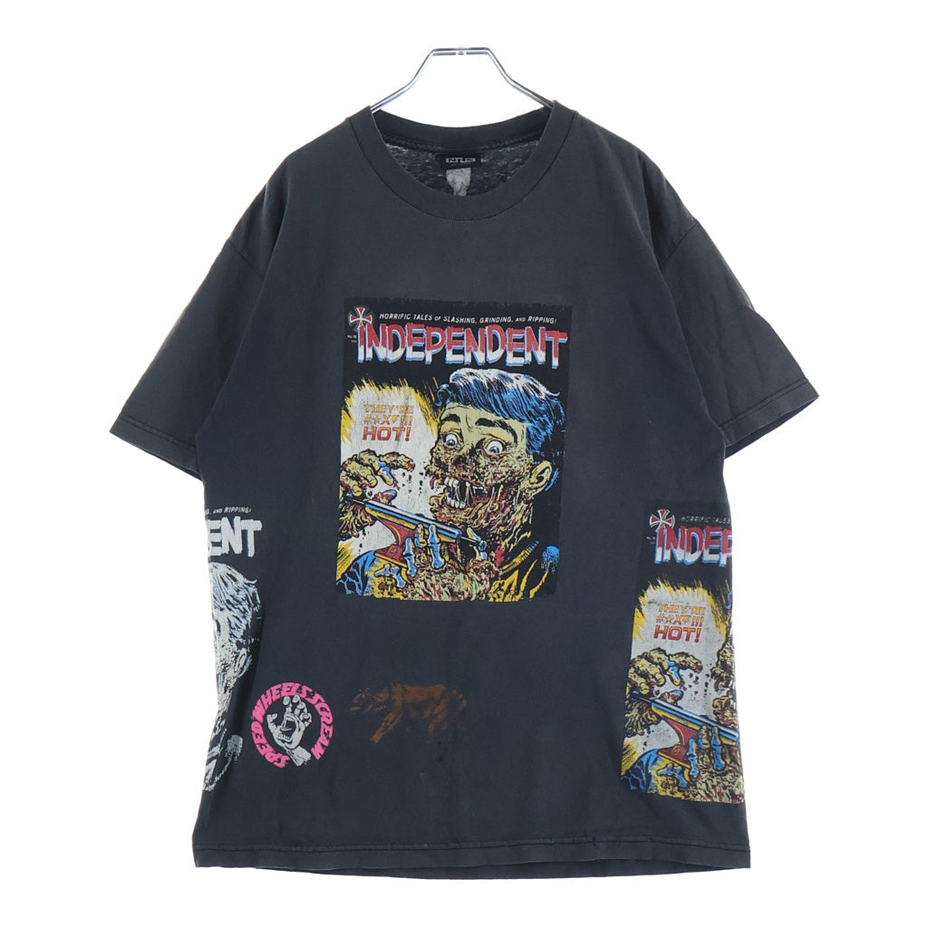 VINTAGE(ヴィンテージ) 90S VINTAGE INDEPENDENT S/S TEE NHS ヴィンテージ インディペンデント 全面デザインプリントTシャツ 半袖クルーネックカットソー ブラック
