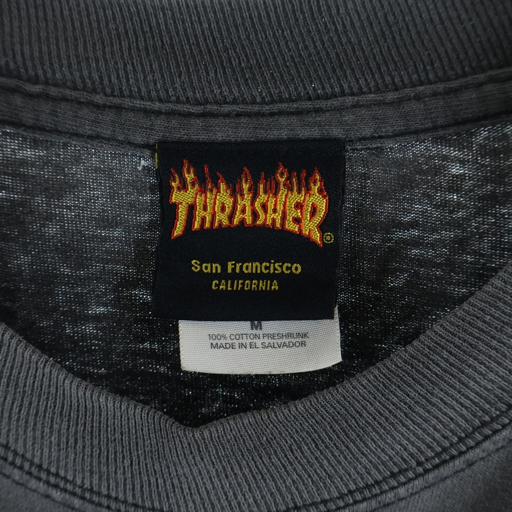 THRASHER(スラッシャー) 00S VINTAGE L/S FIRE LOGO TEE ヴィンテージ ファイヤーロゴプリントTシャツ 長袖クルーネックカットソー ブラック