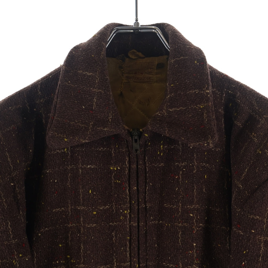 VINTAGE(ヴィンテージ) 50-60S VINTAGE KING-O-WEAR ヴィンテージ キングオーウェア CROWNジップ ネップジャケット ブラウン