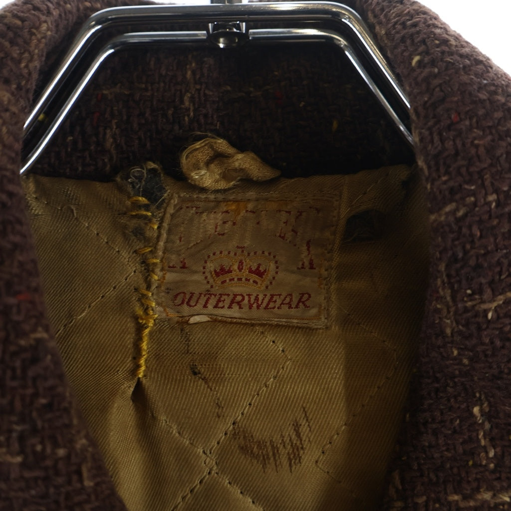 VINTAGE(ヴィンテージ) 50-60S VINTAGE KING-O-WEAR ヴィンテージ キングオーウェア CROWNジップ ネップジャケット ブラウン