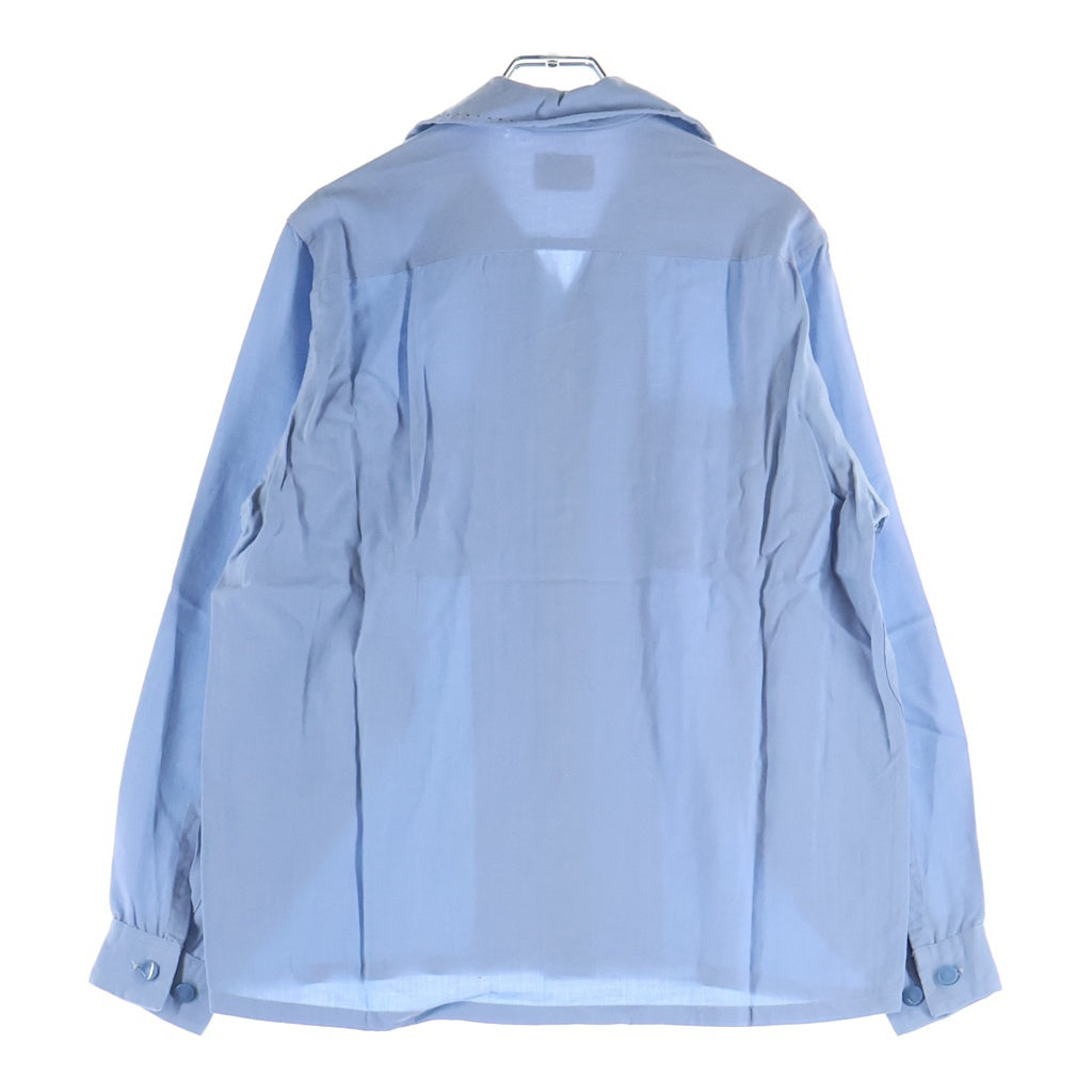 VINTAGE(ヴィンテージ) 50S PENNEYS TOWNCRAFT ヴィンテージ ペニーズ タウンクラフト レーヨンギャバジン オープンカラー長袖シャツ ライトブルー