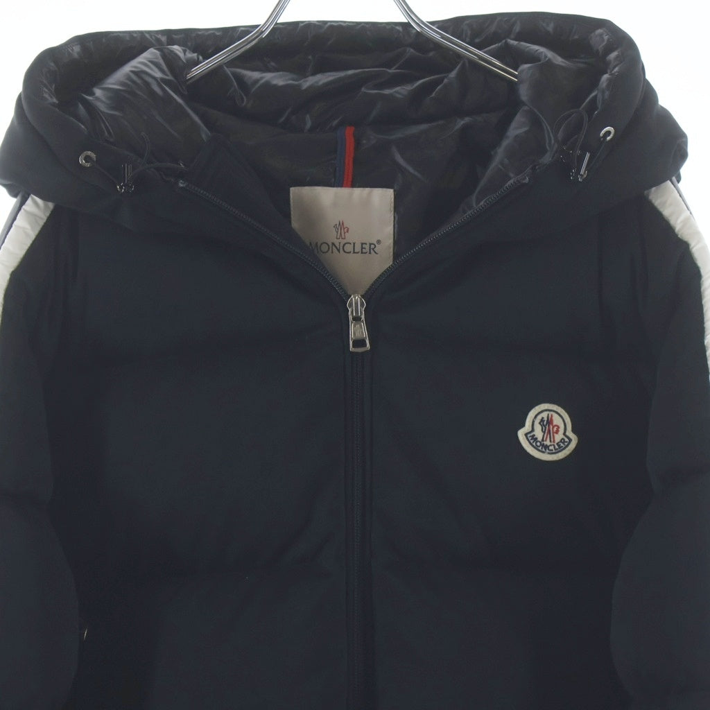 MONCLER(モンクレール) 22AW SANBESAN 胸ロゴワッペン刺繍 サイドライン フーデッドジップアップダウンジャケット ブラック H20911A00237-899RX