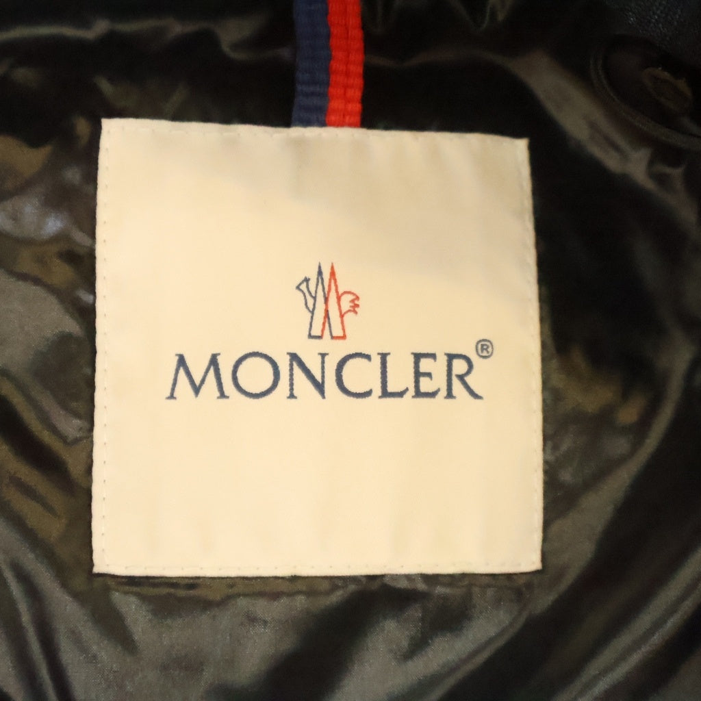MONCLER(モンクレール) 22AW SANBESAN 胸ロゴワッペン刺繍 サイドライン フーデッドジップアップダウンジャケット ブラック H20911A00237-899RX