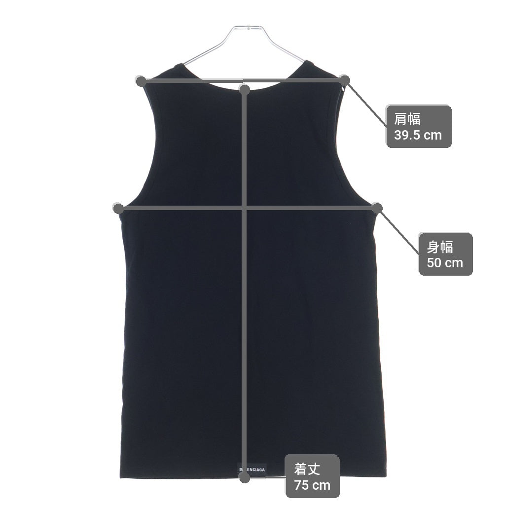 BALENCIAGA(バレンシアガ) LOOSE TANK TOP ルーズ タンクトップ ノースリーブ カットソー ブラック 697880