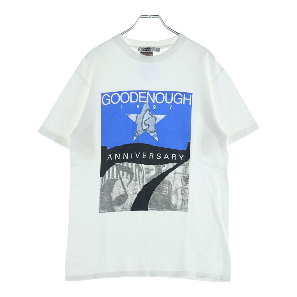 GOODENOUGH(グッドイナフ) 90S 7TH ANNIVERSARY T-SHIRT 7周年 フロントプリント クルーネック 半袖Tシャツ カットソー ホワイト