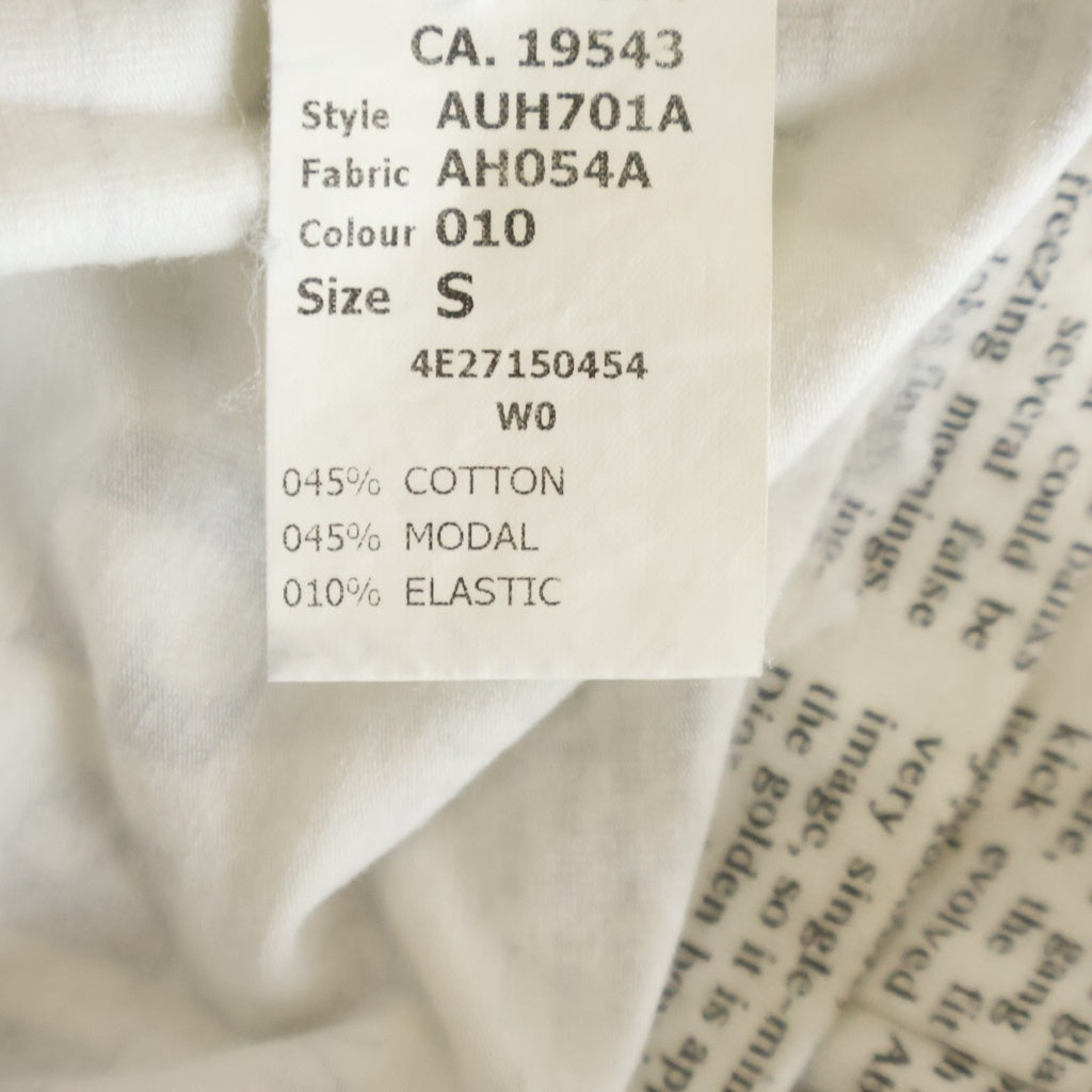 John Galliano(ジョン ガリアーノ) ニュースペーパープリント コットンストレッチ 半袖Tシャツ カットソー ホワイト AUH701A