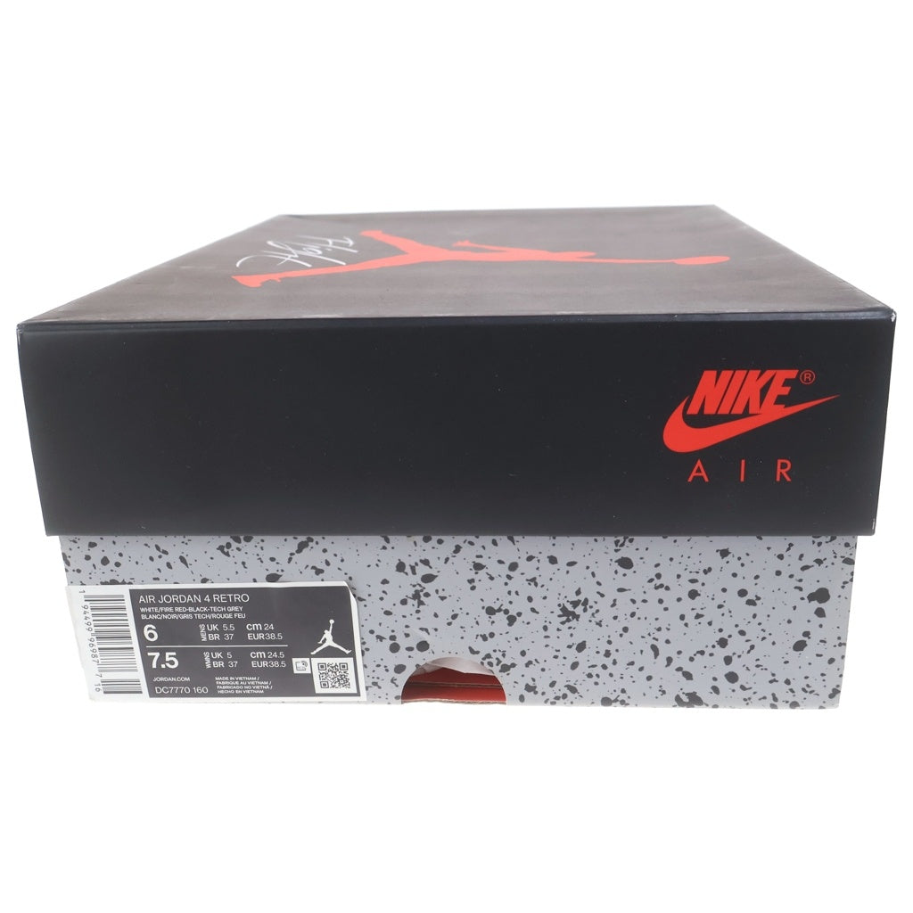 NIKE(ナイキ) AIR JORDAN 4 RETRO OG FIRE RED 2020 エアジョーダン4 レトロ ファイヤーレッド ハイカットスニーカー ホワイト/レッド レディース US6/24cm DC7770-160