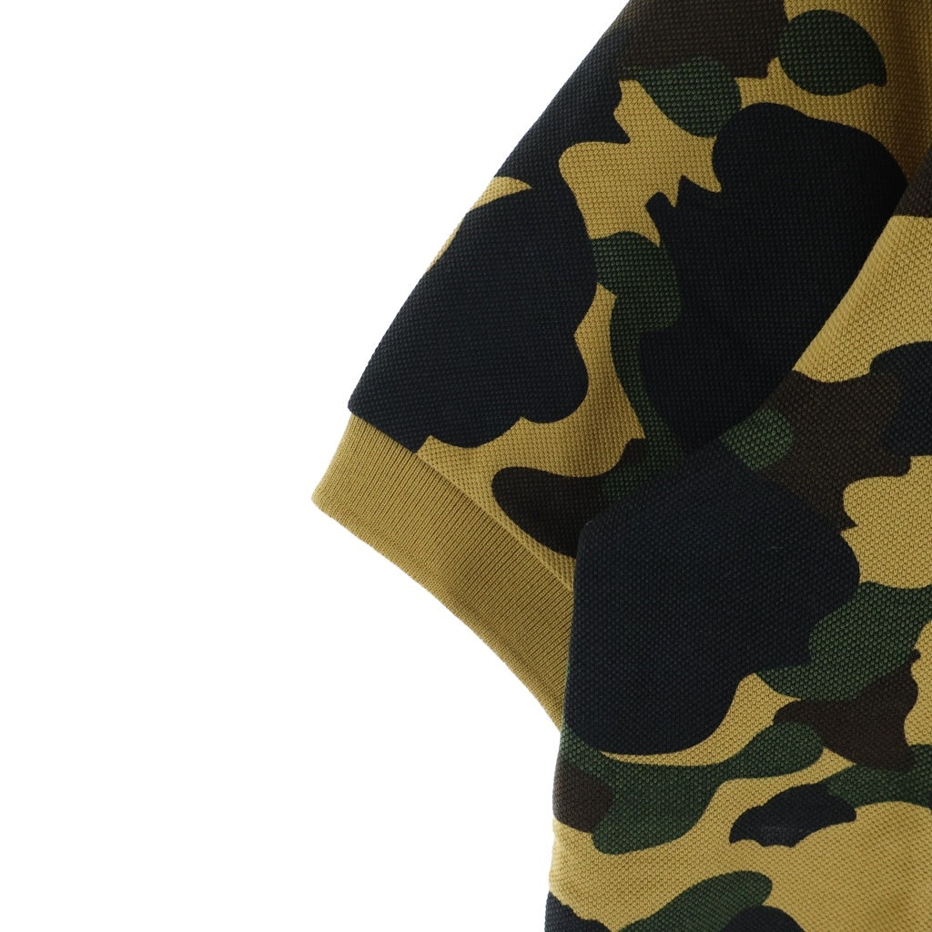 A BATHING APE(アベイシングエイプ) 1ST CAMO ONE POINT REGULAR FIT POLO SHIRT ファーストカモ ワンポイントロゴ 半袖ポロシャツ 迷彩 イエロー