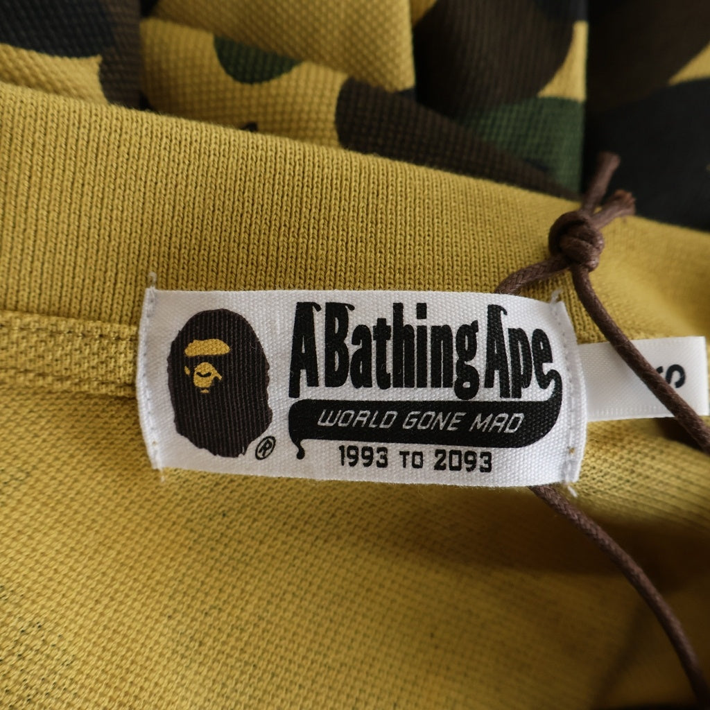 A BATHING APE(アベイシングエイプ) 1ST CAMO ONE POINT REGULAR FIT POLO SHIRT ファーストカモ ワンポイントロゴ 半袖ポロシャツ 迷彩 イエロー