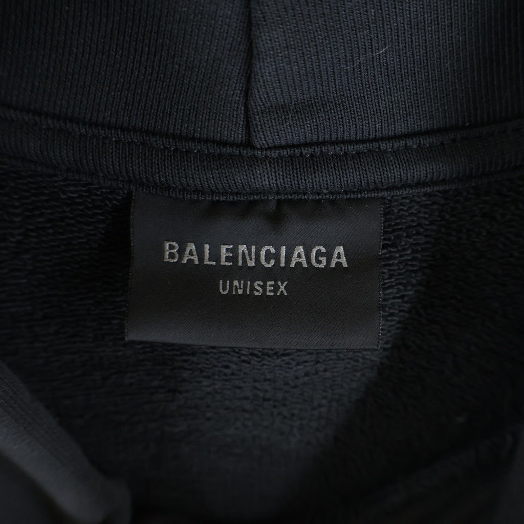 BALENCIAGA(バレンシアガ) 25AW BASKETBALL HOODIE バスケットボールフーディー オーバーサイズ スウェット プルオーバーパーカー ブラック 821861 TRVW8