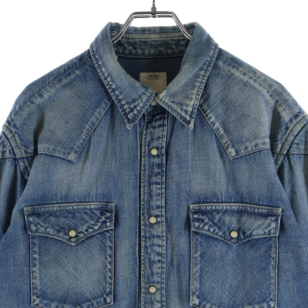 VISVIM(ヴィスヴィム) SOCIAL SCULPTURE SHIRT DMGD ソーシャル スカルプチャー デニム ウエスタン長袖シャツ インディゴ 0112305007002