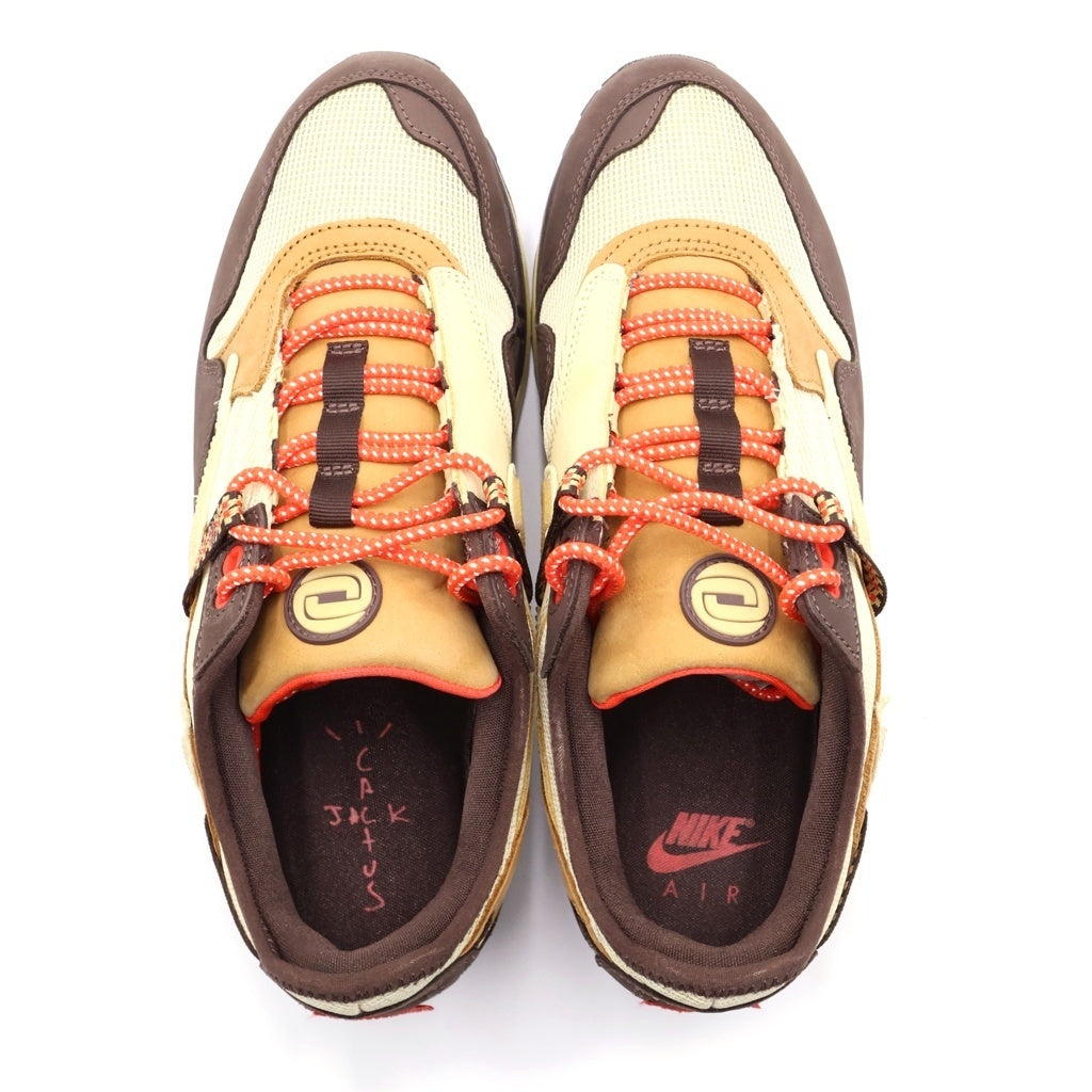 NIKE(ナイキ) ×TRAVIS SCOTT AIR MAX 1 CJ BAROQUE BROWN トラヴィススコット エアマックス1 カクタスジャック ローカートスニーカー ブラウン US11/29cm DO9392-200