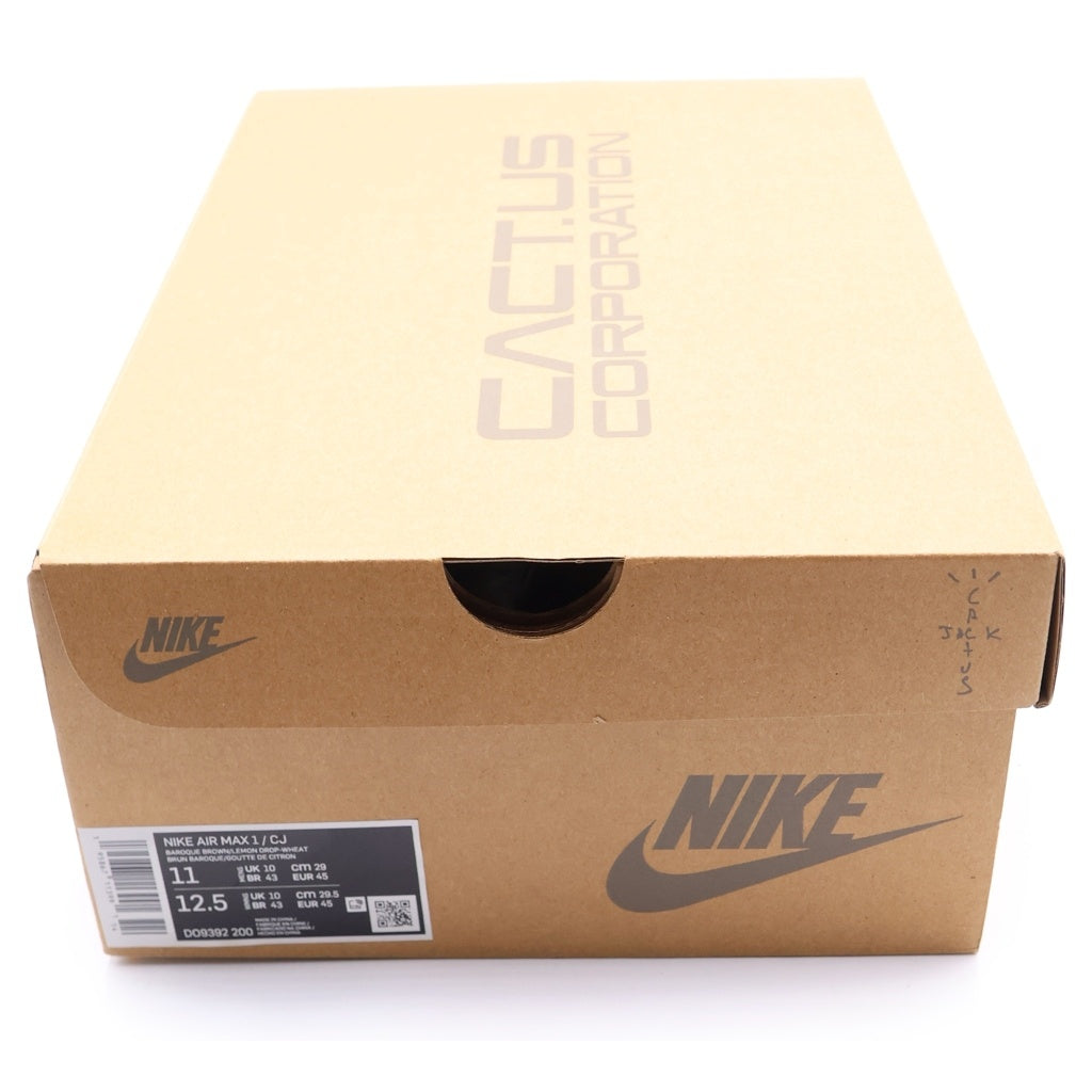 NIKE(ナイキ) ×TRAVIS SCOTT AIR MAX 1 CJ BAROQUE BROWN トラヴィススコット エアマックス1 カクタスジャック ローカートスニーカー ブラウン US11/29cm DO9392-200