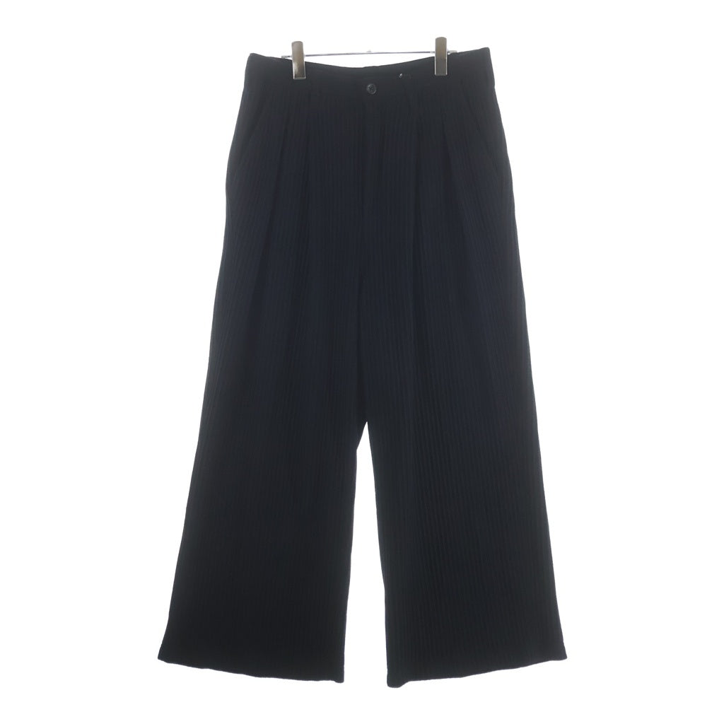 ANCELLM(アンセルム) WIDE EASY PANTS ワイド プリーツ イージーパンツ ブラック ANC-PT113-B