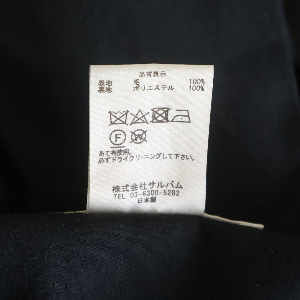 sulvam(サルバム) 20AW Gabardine Boot Cut Pants ギャバジン ブーツカットパンツ ブラック SS-P02-100
