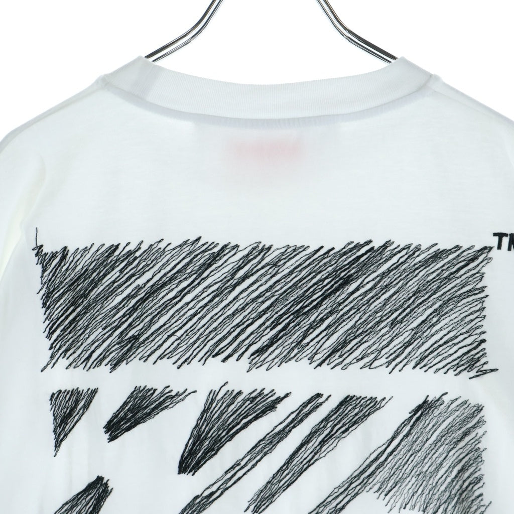 OFF-WHITE(オフホワイト) 23SS Scribble Diag Over S/S スクリブル ダイアゴナル オーバー クルーネック半袖Tシャツ カットソー ホワイト OMAA038S23JER007