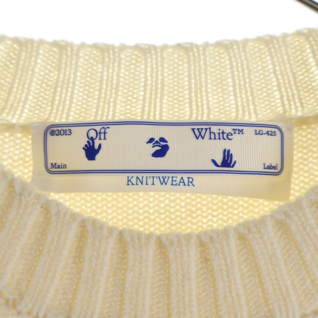OFF-WHITE(オフホワイト) 21AW バイカラー ロゴエンブロイダリー クルーネックニット セーター マルチカラー OMHE048F21KNI001
