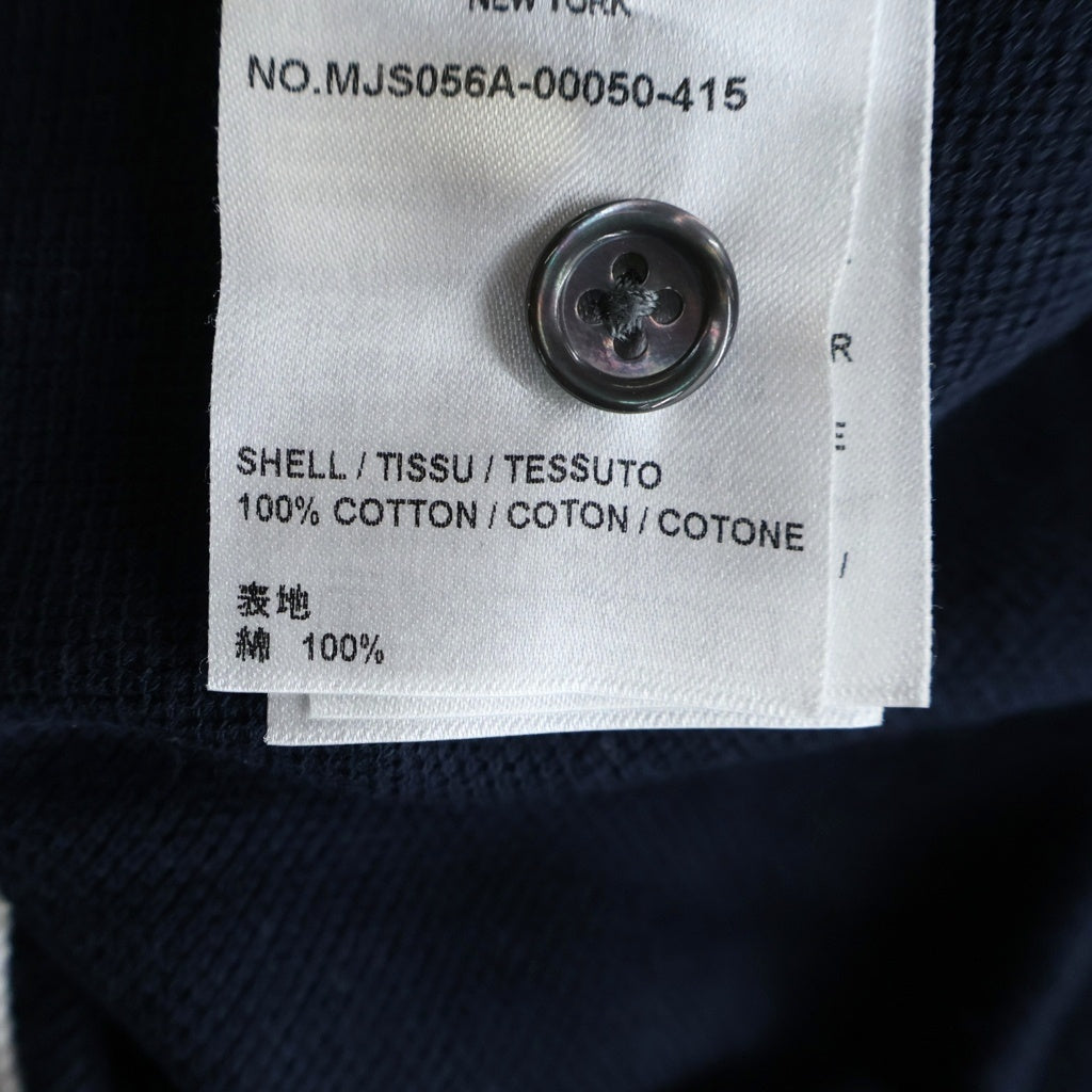 THOM BROWNE(トムブラウン) トリコロールラインタブ ピケ クルーネック半袖Tシャツ ネイビー MJS056A-00050-415