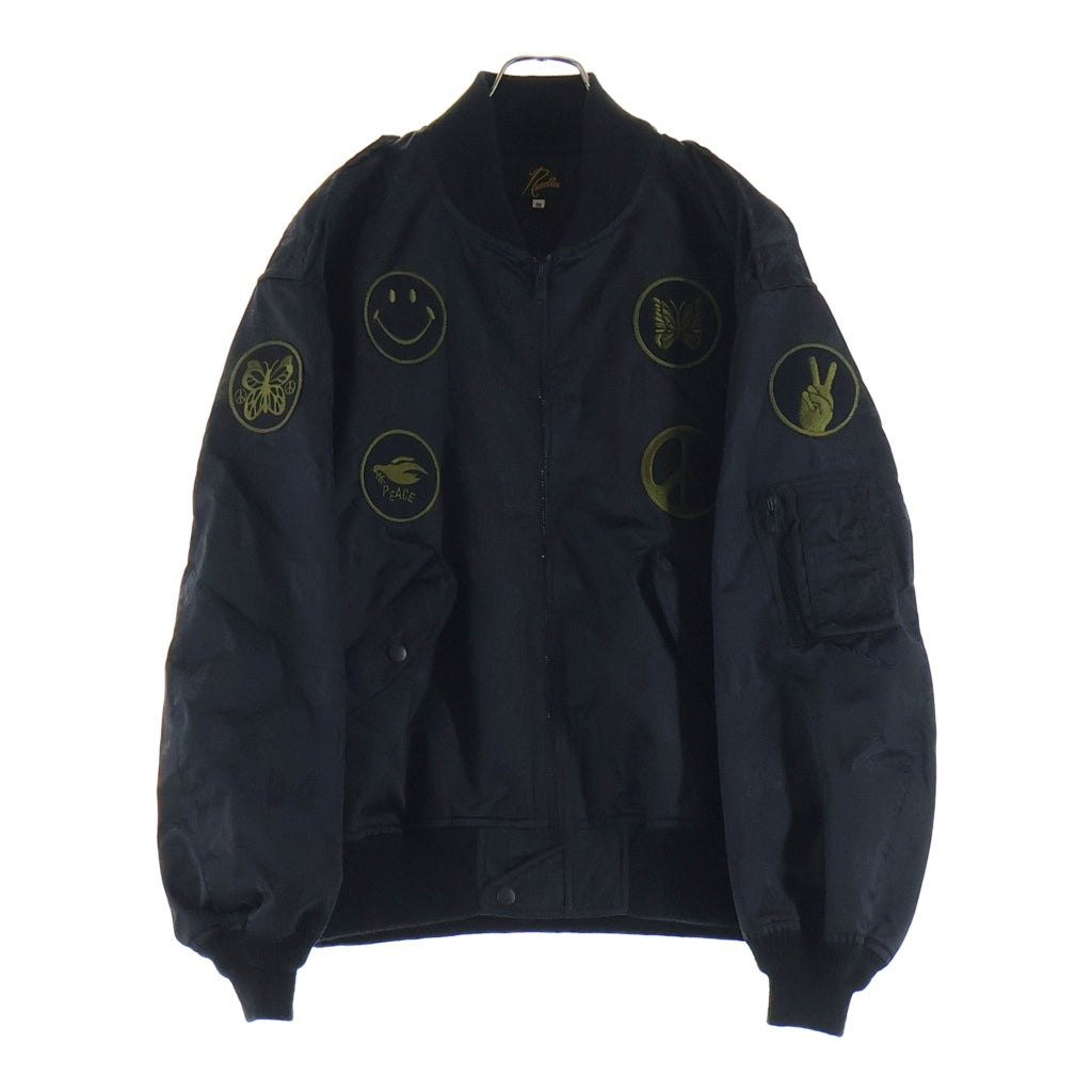 Needles(ニードルス) L2-B JACKET パッチワーク ジップアップ フライトジャケット ブラック QV131