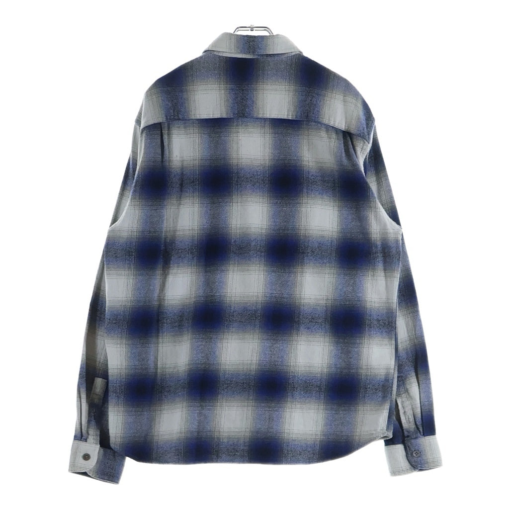STUSSY(ステューシー) 23SS BAY PLAID SHIRT ベイ プレイド オンブレ ネルシャツ 長袖 トルコ製 ブルー/グレー 1110292