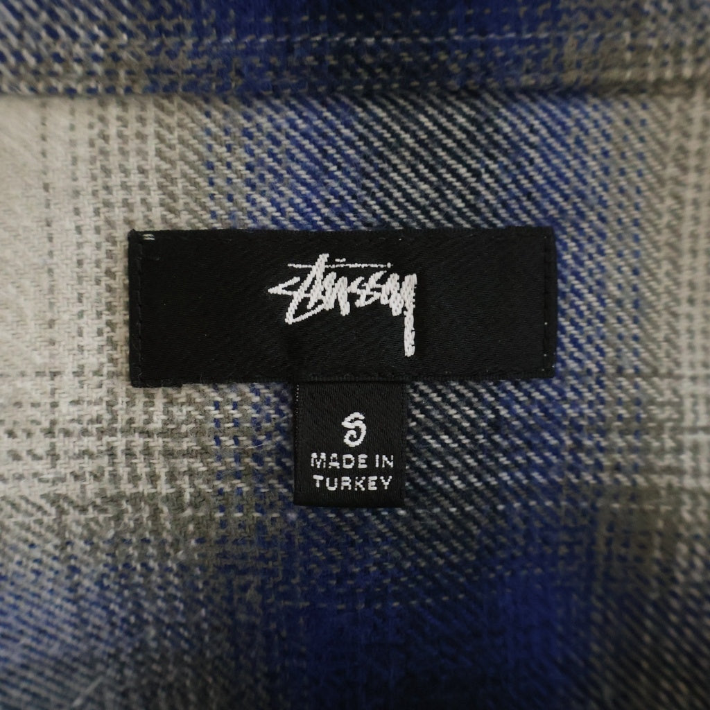 STUSSY(ステューシー) 23SS BAY PLAID SHIRT ベイ プレイド オンブレ ネルシャツ 長袖 トルコ製 ブルー/グレー 1110292