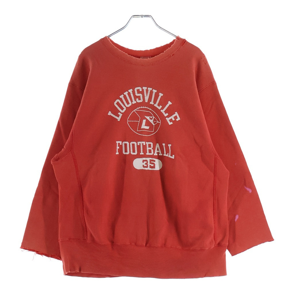 CHAMPION(チャンピオン) 70s VINTAGE REVERSE WEAVE LOUIS VILLE FOOTBALL ルイビル フットボール フロントプリント スウェットトレーナー 単色タグ 4段プリント レッド