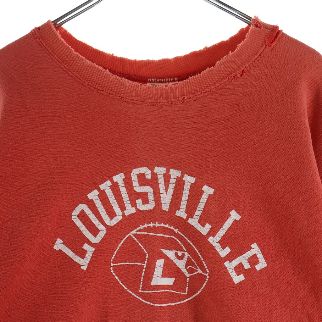 CHAMPION(チャンピオン) 70s VINTAGE REVERSE WEAVE LOUIS VILLE FOOTBALL ルイビル フットボール フロントプリント スウェットトレーナー 単色タグ 4段プリント レッド