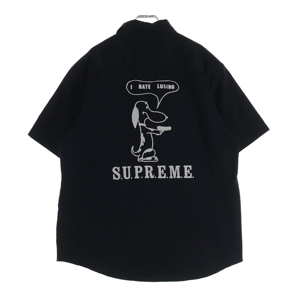 SUPREME(シュプリーム) 21SS Dog S/S Work Shirt ドッグ バックフェルトデザイン 半袖ワークシャツ ブラック