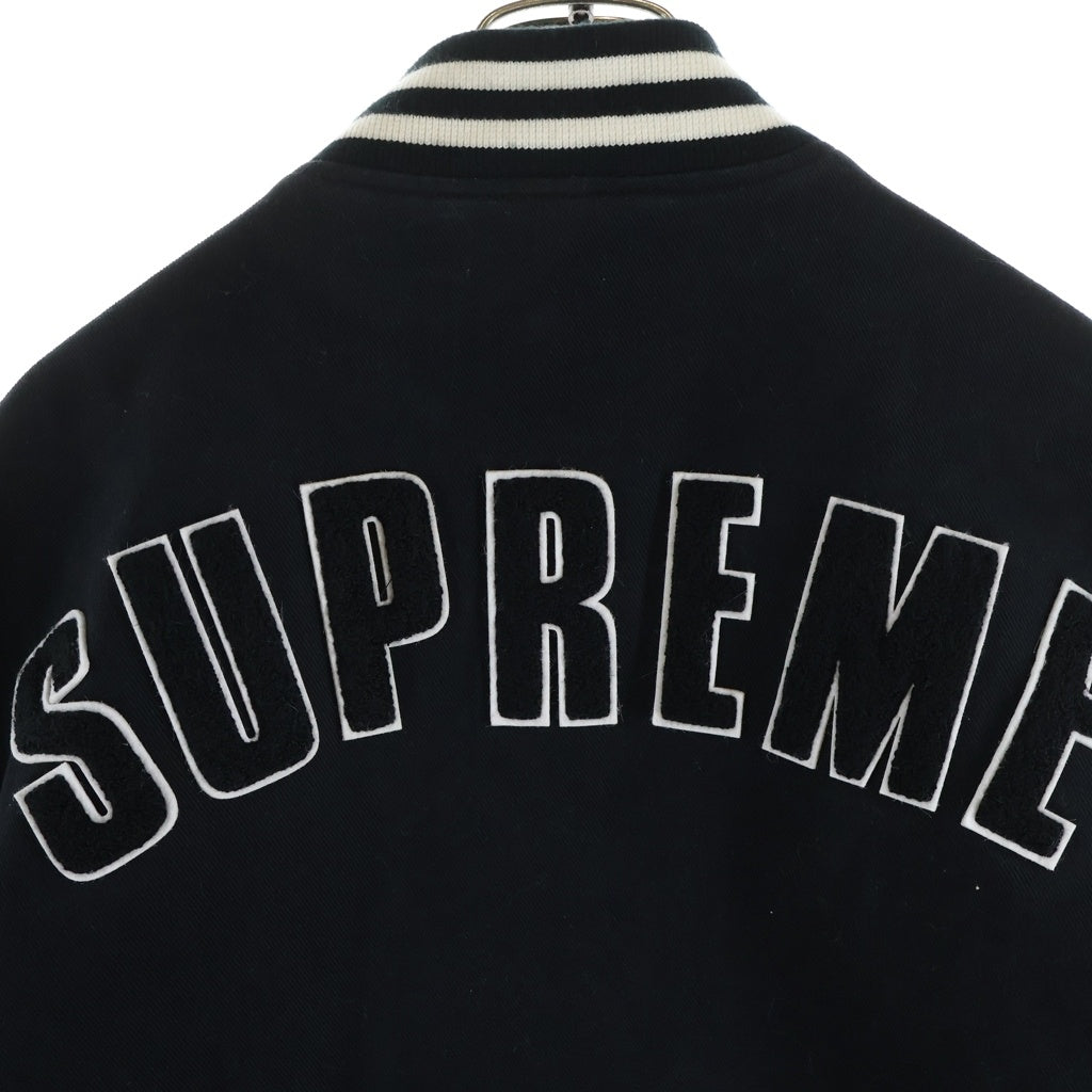 SUPREME(シュプリーム) 20SS ×New Era ×MLB Varsity Jacket ニューエラ エムエルビー チームロゴワッペン バーシティジャケット スタジャン ブラック