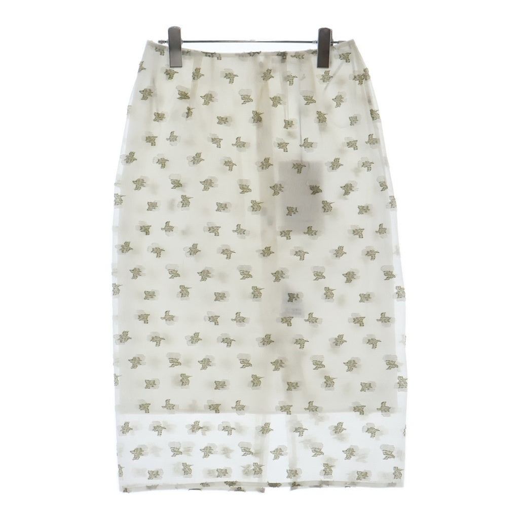 CECILIE BAHNSEN(セリシーバンセン) ALLEGRA SKIRT アレグラ シルク混 フレアスカート レディース ホワイト 4.24RTW17003