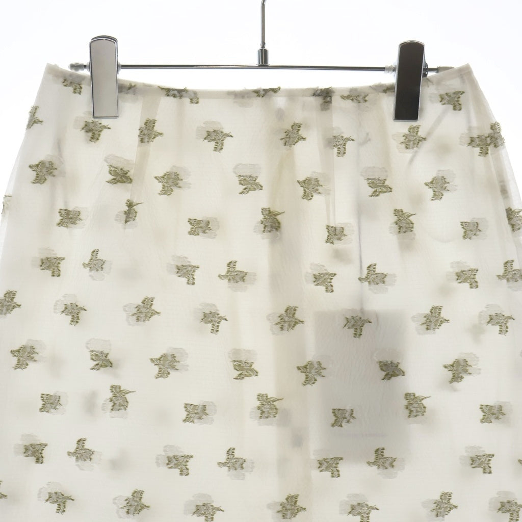 CECILIE BAHNSEN(セリシーバンセン) ALLEGRA SKIRT アレグラ シルク混 フレアスカート レディース ホワイト 4.24RTW17003