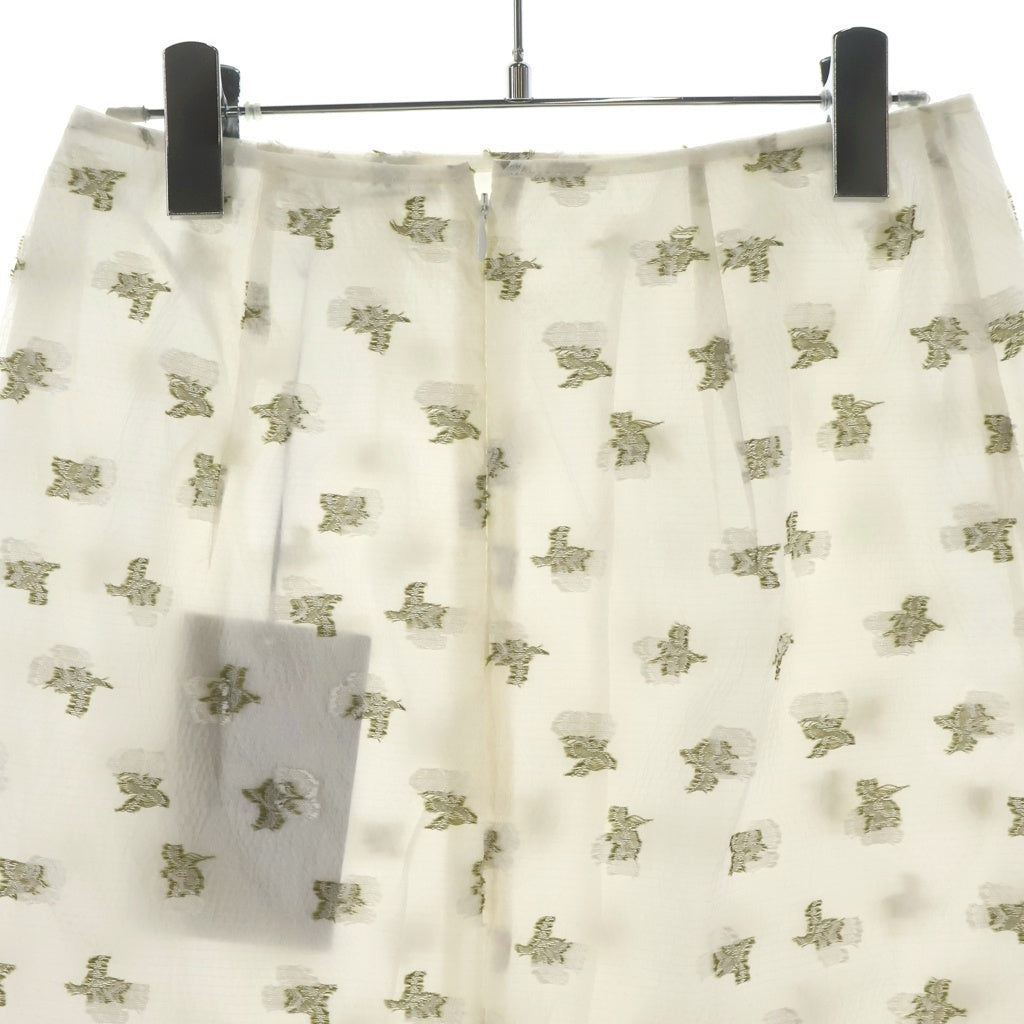 CECILIE BAHNSEN(セリシーバンセン) ALLEGRA SKIRT アレグラ シルク混 フレアスカート レディース ホワイト 4.24RTW17003