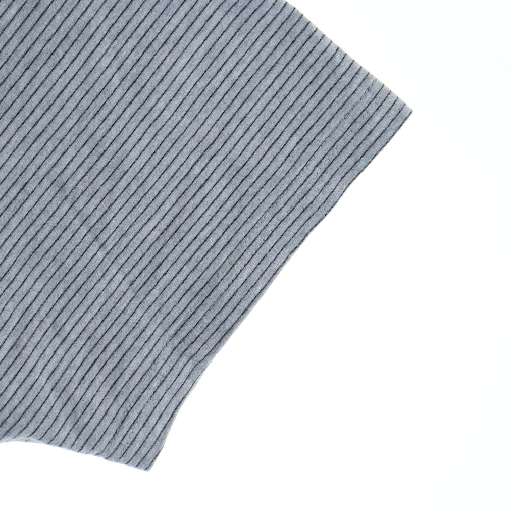 The Ennoy Professional(エンノイプロフェッショナル) 23SS S/S Border T-Shirt ロゴエンブロイダリー ボーダー クルーネック半袖Tシャツ カットソー グレー SS23BRENCT05AM