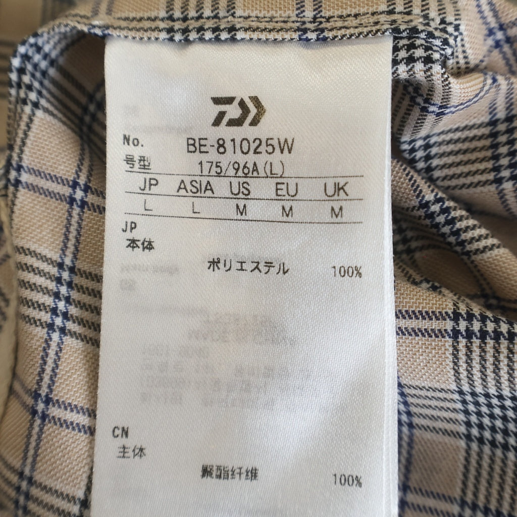 DAIWA PIER39(ダイワ ピアサーティナイン) 25AW TECH SPORTS OPEN COLLAR SHIRT L/S NOVA CHECK ノヴァチェック テックスポーツ オープンカラー長袖シャツ ベージュ BE-81025W