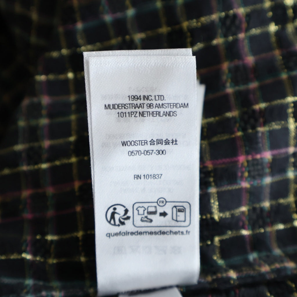 SUPREME(シュプリーム) 25AW Metallic Plaid Zip Up Shirt メタリックプレイド ジップアップ長袖シャツ ブラック