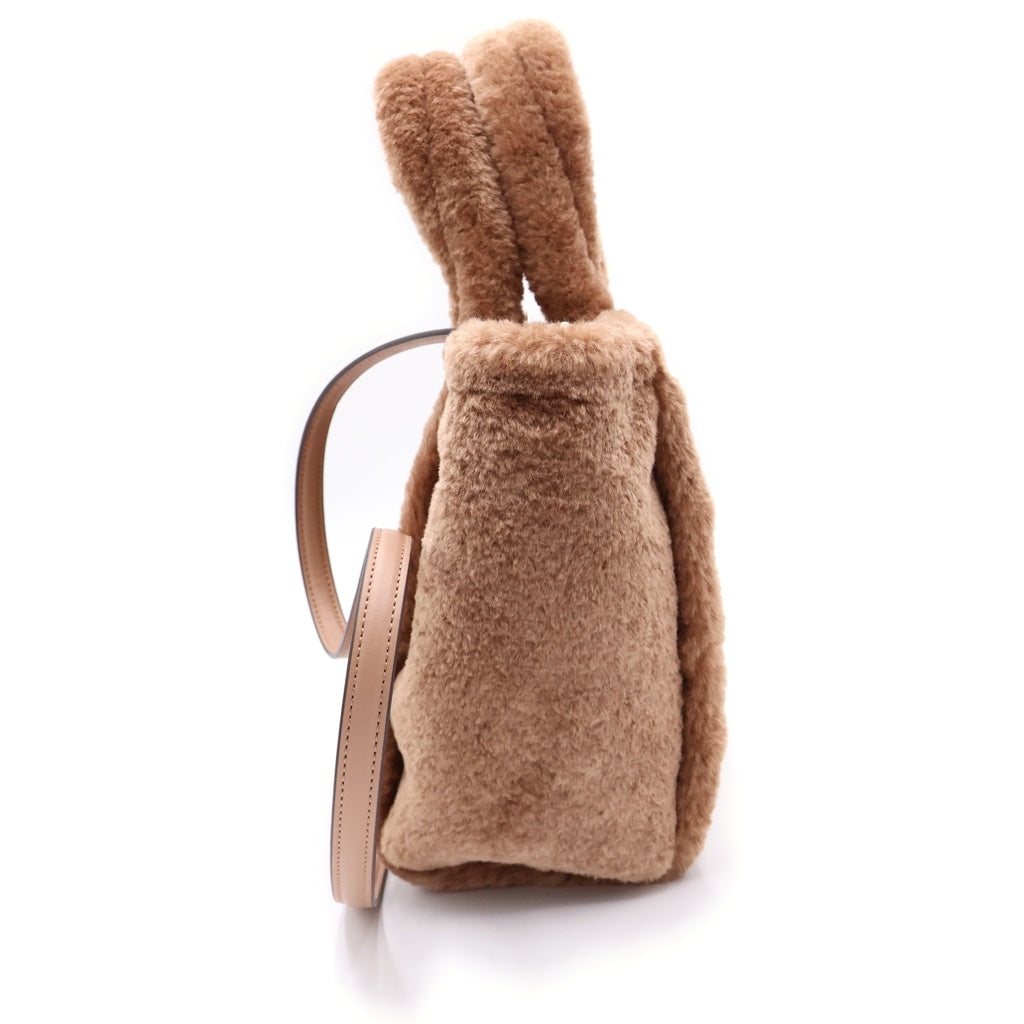Kate Spade(ケイトスペード) 25SS ELLIE FAUX FUR SMALL TOTE エリー フェイクファー 2WAY スモールトートバッグ ショルダーバッグ ブラウン KI861 レディース