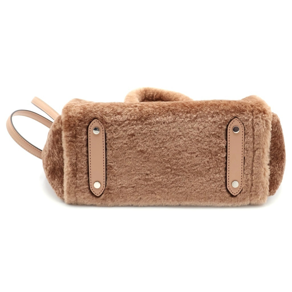 Kate Spade(ケイトスペード) 25SS ELLIE FAUX FUR SMALL TOTE エリー フェイクファー 2WAY スモールトートバッグ ショルダーバッグ ブラウン KI861 レディース