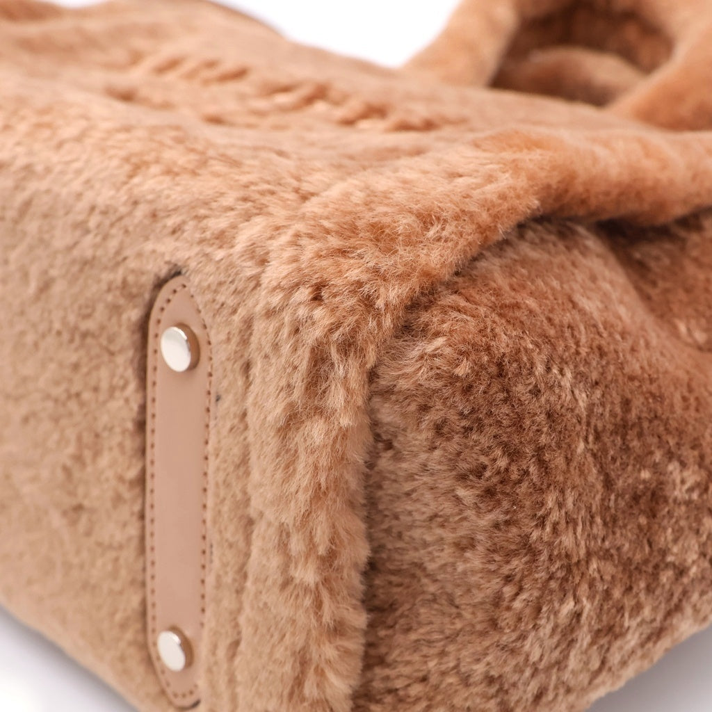 Kate Spade(ケイトスペード) 25SS ELLIE FAUX FUR SMALL TOTE エリー フェイクファー 2WAY スモールトートバッグ ショルダーバッグ ブラウン KI861 レディース
