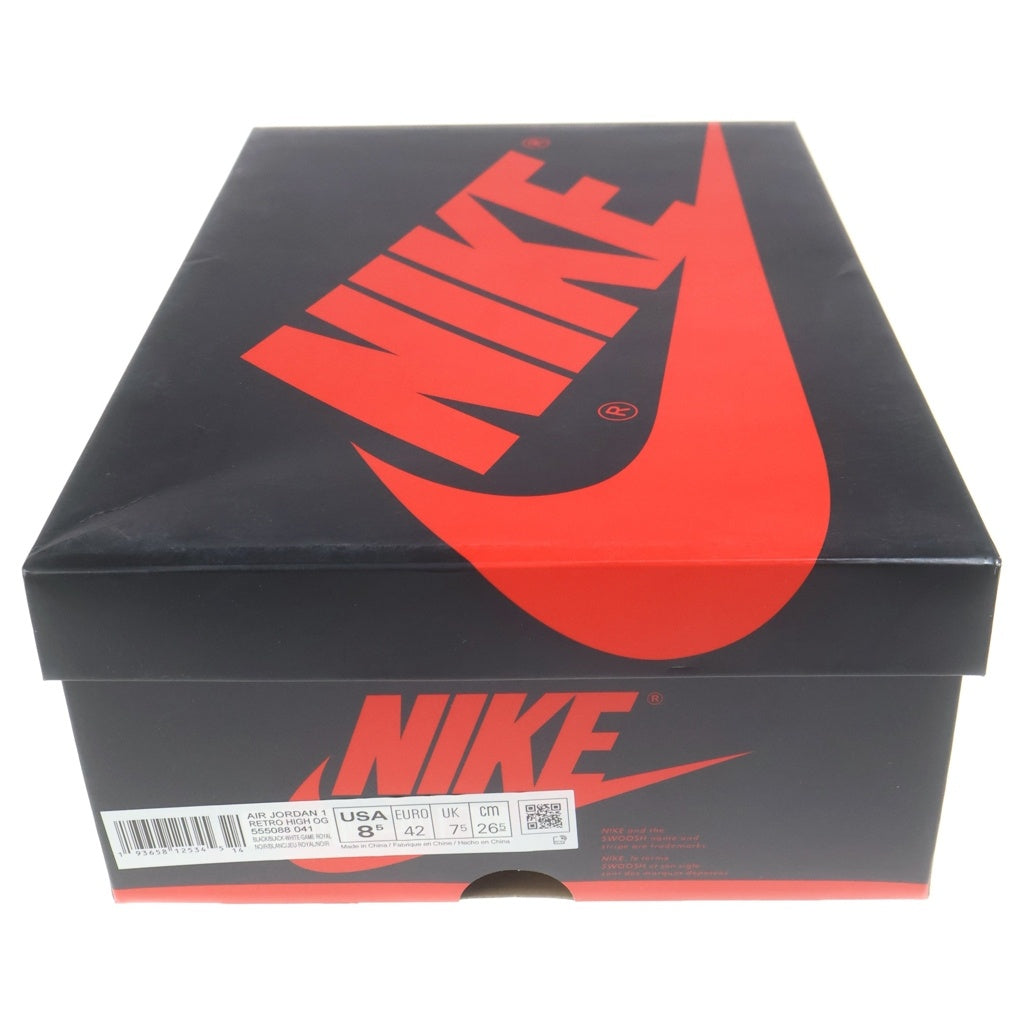 NIKE(ナイキ) AIR JORDAN 1 RETRO HIGH OG ROYAL TOE エア ジョーダン 1 レトロ ロイヤルトゥ ハイカットスニーカー ブルー/ホワイト/ブラック US8.5/26.5cm 555088-041