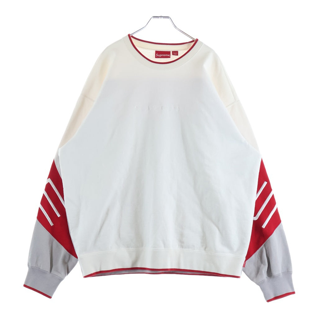SUPREME(シュプリーム) 22SS Stretch Crewneck ストレッチ クルーネック スウェットトレーナー ホワイト/レッド