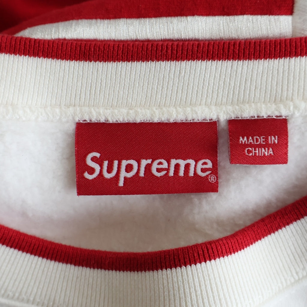 SUPREME(シュプリーム) 22SS Stretch Crewneck ストレッチ クルーネック スウェットトレーナー ホワイト/レッド