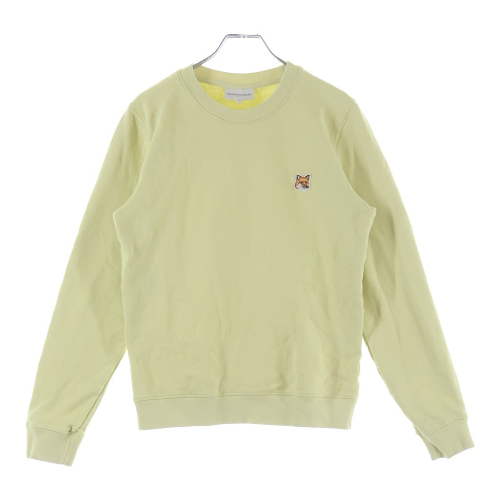 MAISON KITSUNE(メゾンキツネ) FOX HEAD PATCH フォックス ヘッド パッチ クルーネックスウェットトレーナー レディース イエロー LW00302KM0001