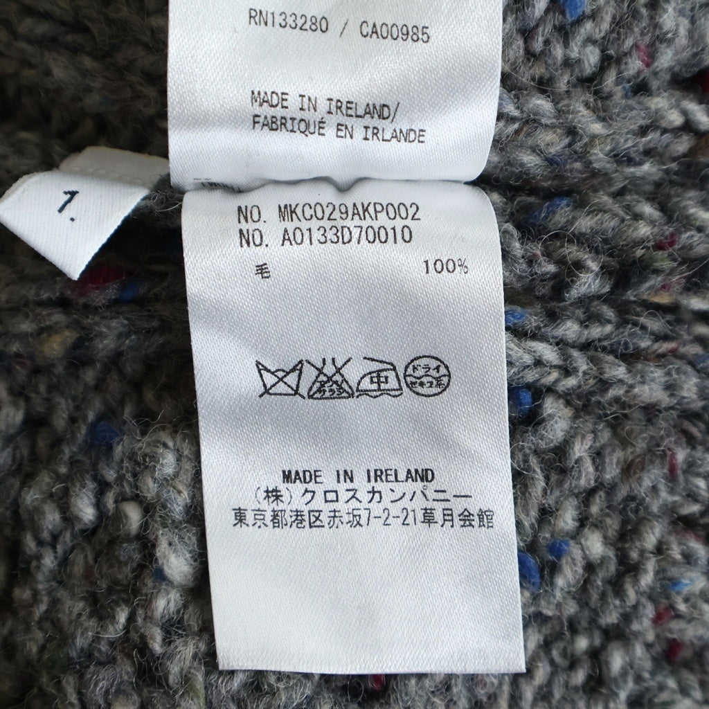 THOM BROWNE(トムブラウン) トリコロール ウール ニットカーディガン グレー MKC029AKP002