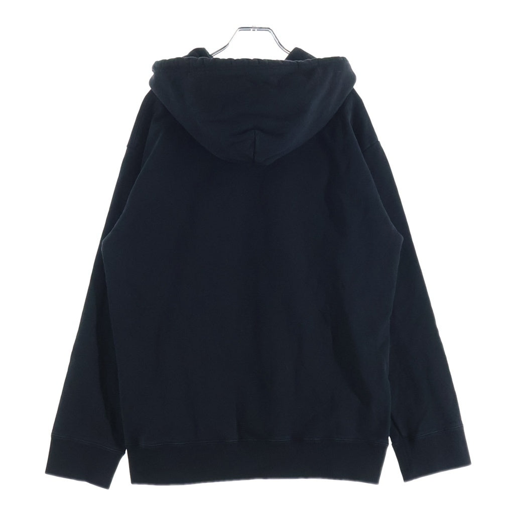 MM6 Maison Margiela(エムエムシックスメゾンマルジェラ) 21AW フロントロゴ刺繍 プルオーバースウェットパーカー フーディー ブラック S52GU0152 S25337