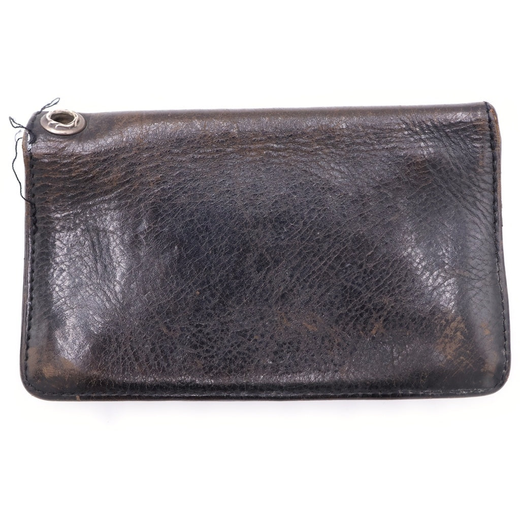 CHROME HEARTS(クロムハーツ) 2ZIP 2ジップ クロスボールボタンレザーウォレット 財布 ブラック