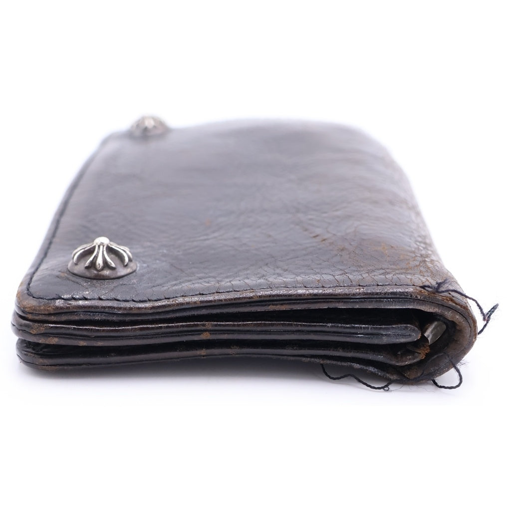 CHROME HEARTS(クロムハーツ) 2ZIP 2ジップ クロスボールボタンレザーウォレット 財布 ブラック